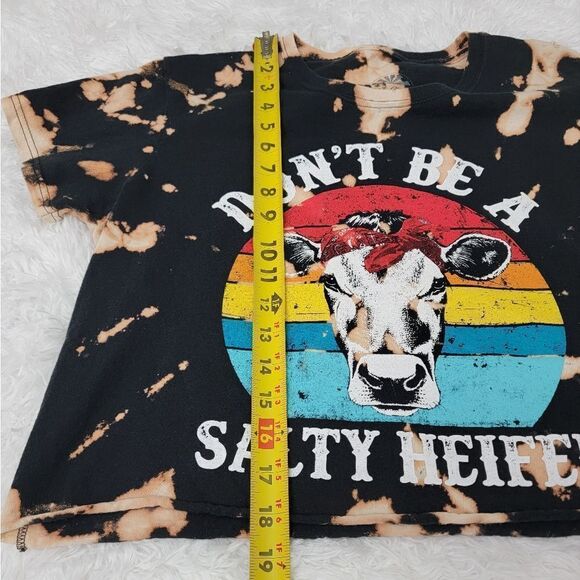 Lost Creek Graphic Tee Tie-dye Rainbow Crop Top Short Sleeve T-Shirt Size L - Picture 7 of 7